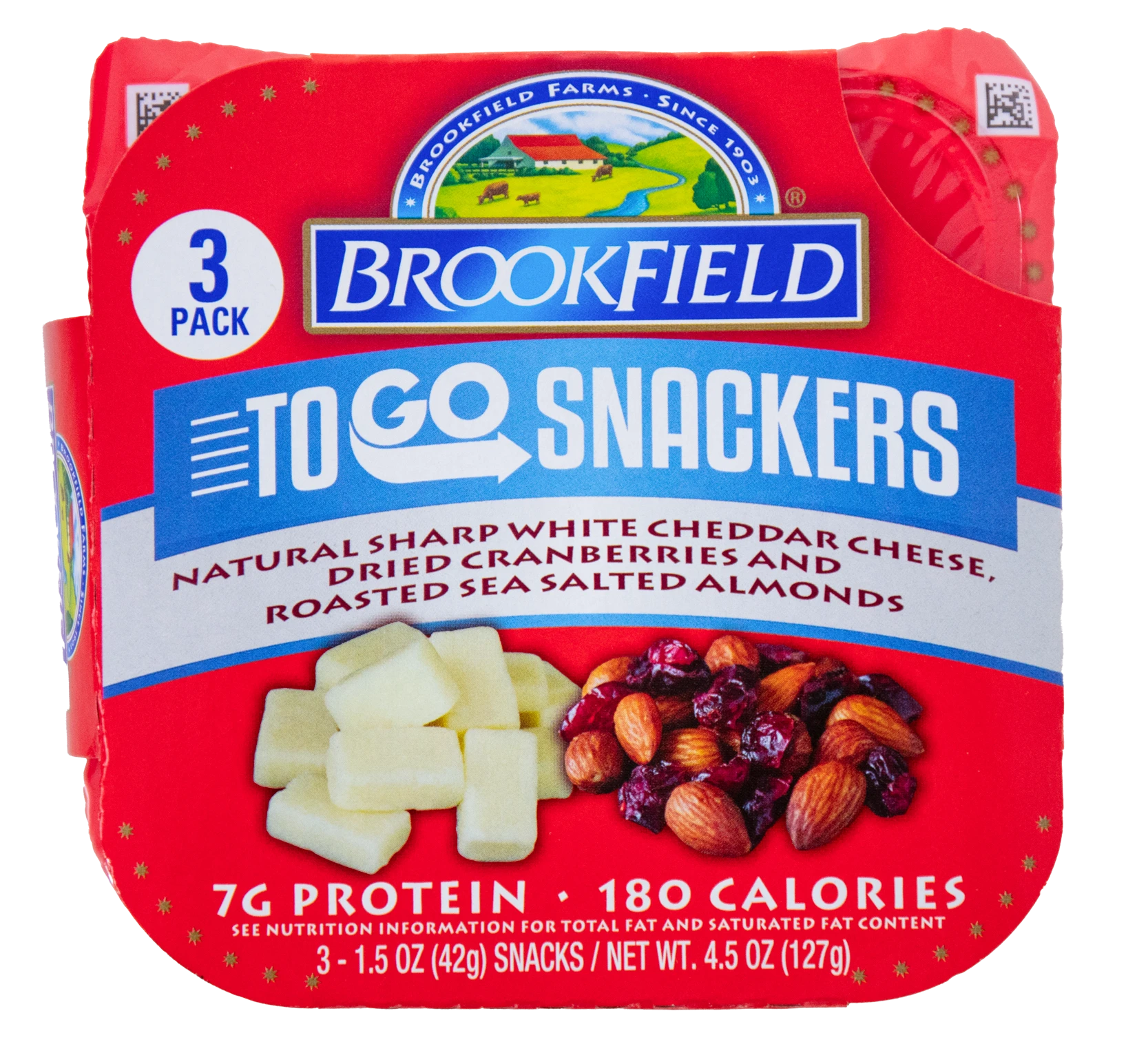 BROOKFIELD TO GO SNACKERS WHITE CHEDDAR -
                4.5 OZ 3-PACK