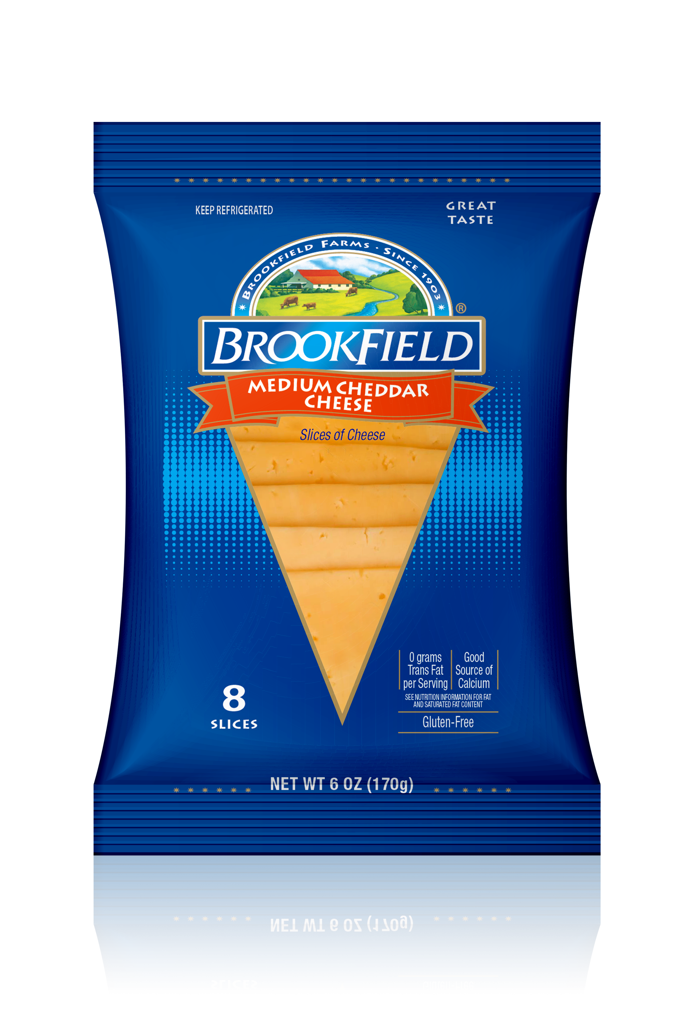 BROOKFIELD MEDIUM CHEDDAR -
                8/6 OZ