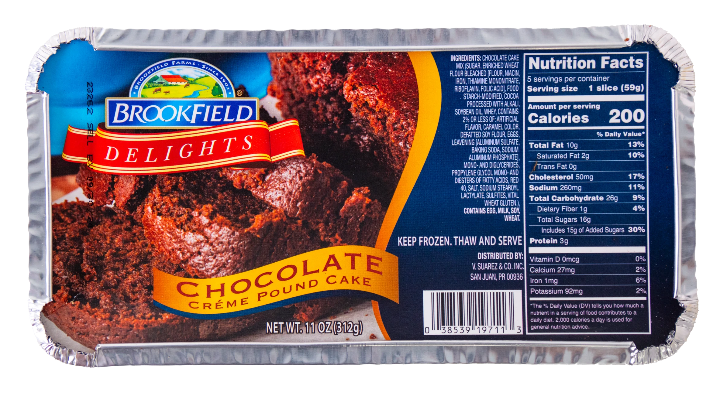 BROOKFIELD DELIGHTS CHOCOLATE CREME POUNDCAKE -
                11 OZ