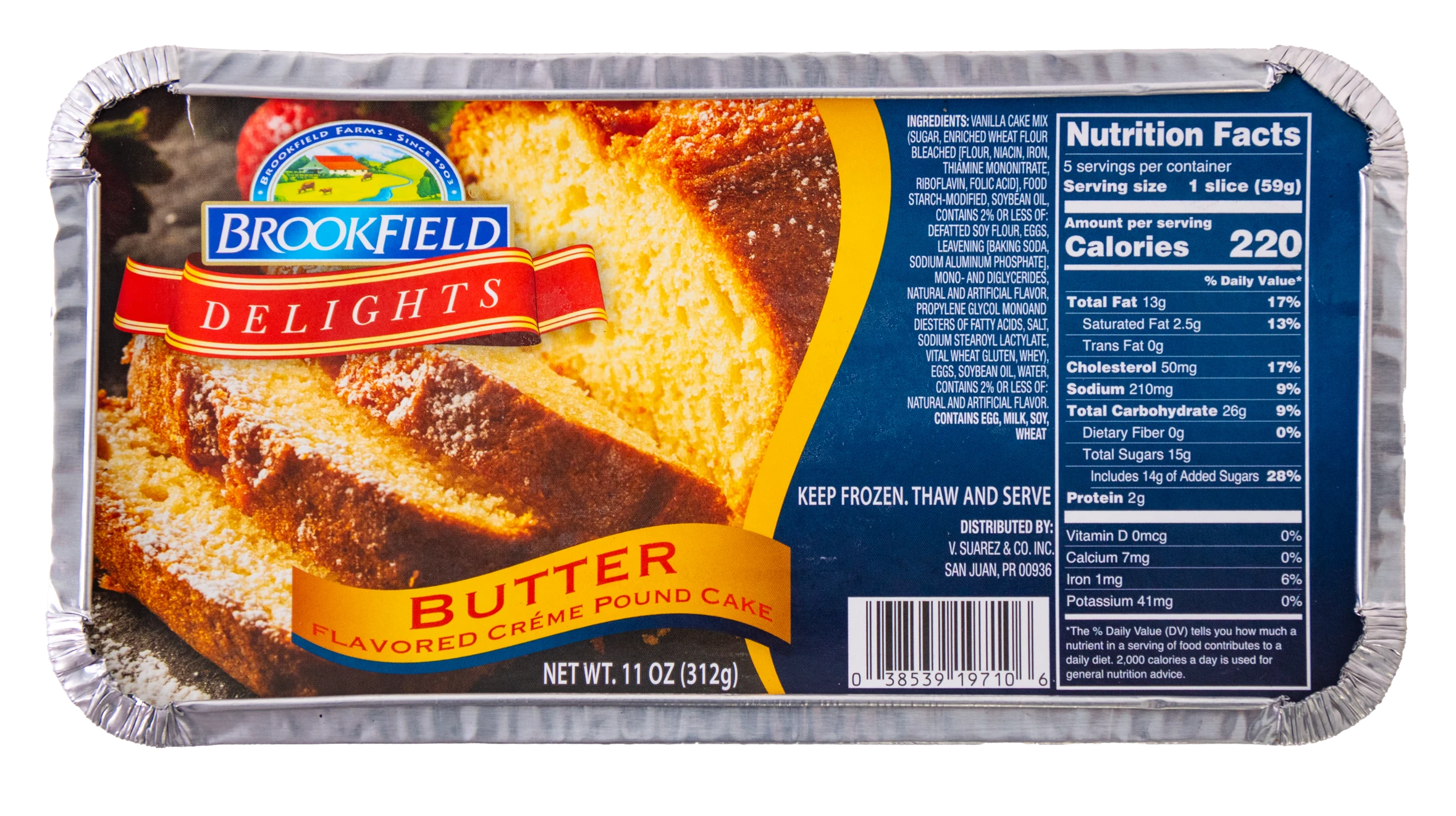 BROOKFIELD DELIGHTS BUTTER CREME POUNDCAKE -
                11 OZ