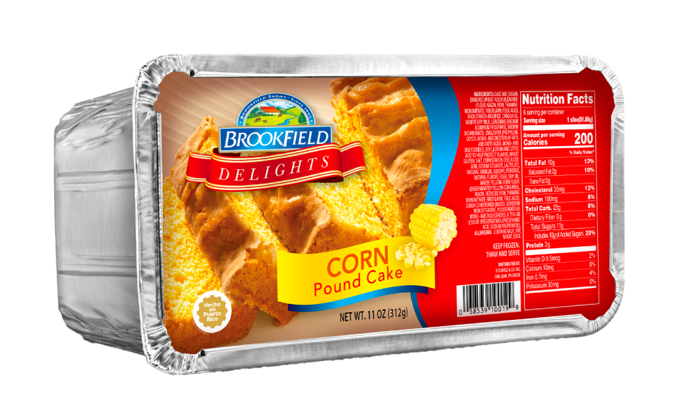 BROOKFIELD DELIGHTS CORN POUND CAKE -
                11 OZ