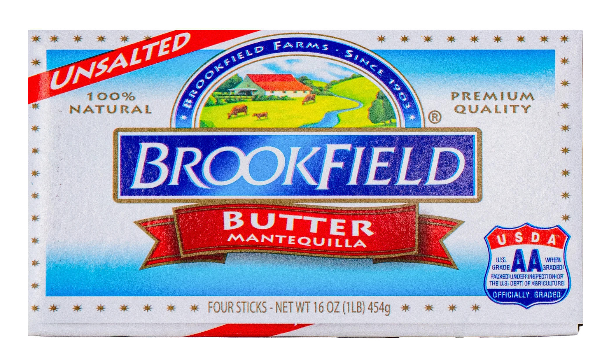 BROOKFIELD UNSALTED BUTTER -
                16 OZ