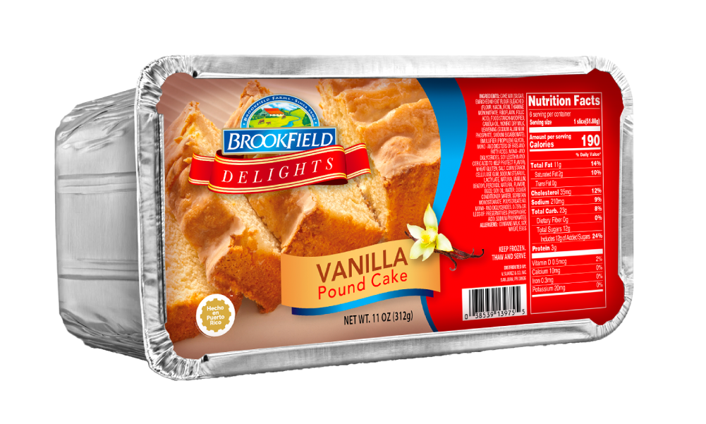 BROOKFIELD DELIGHTS VAINILLA POUND CAKE -
                11 OZ