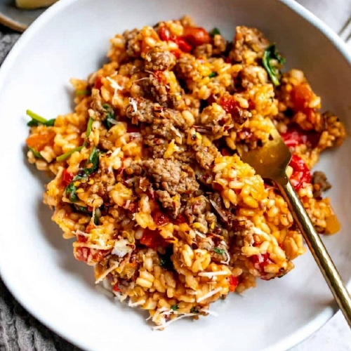 Risotto de Gandules con Queso Rallado Gouda