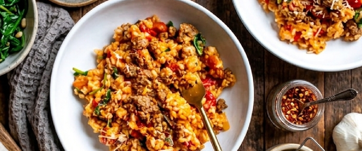 Risotto de Gandules con Queso Rallado Gouda